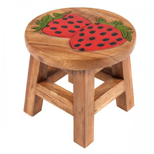 Wooden Strawberry Stool Pixie & Fleur
