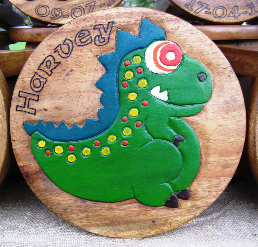 Engraved Dinosaur Stool