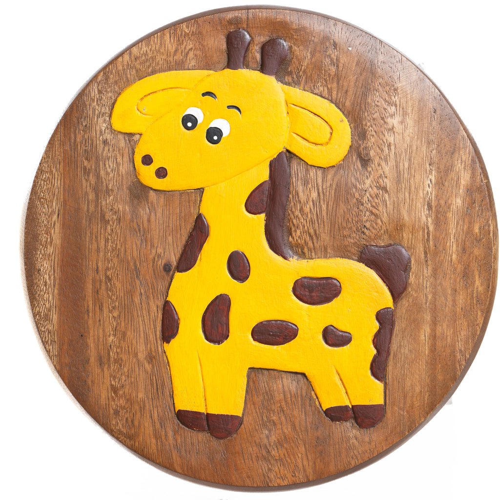 Wooden Giraffe Stool